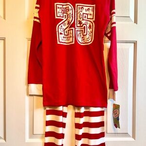 Sara's Prints Festive Red and White Pajama Set
